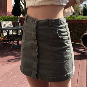 Green Button Skirt